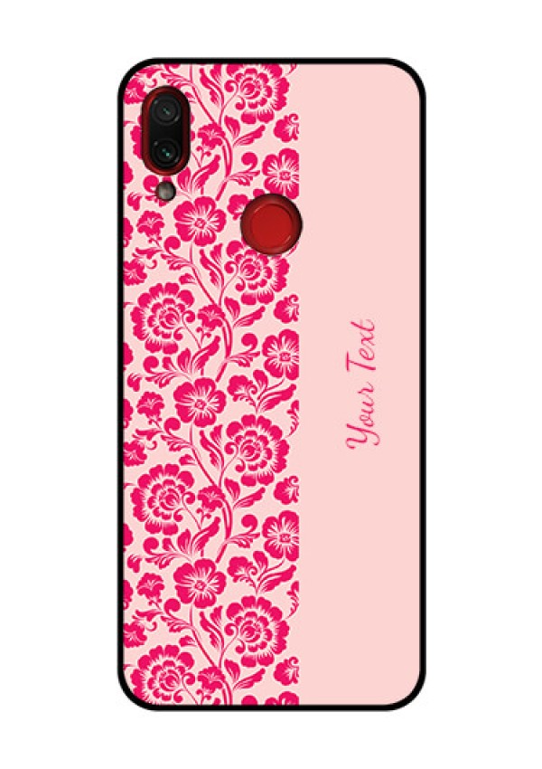 Xiaomi Redmi Note 7 Pro Custom Glass Phone Case - Attractive Floral Pattern Design