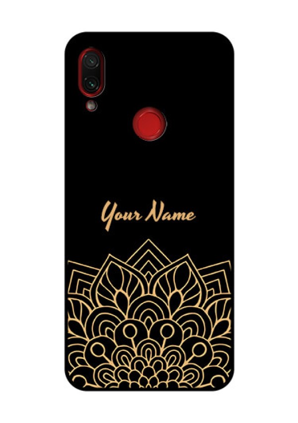 Xiaomi Redmi Note 7 Pro Custom Glass Phone Case - Golden mandala Design