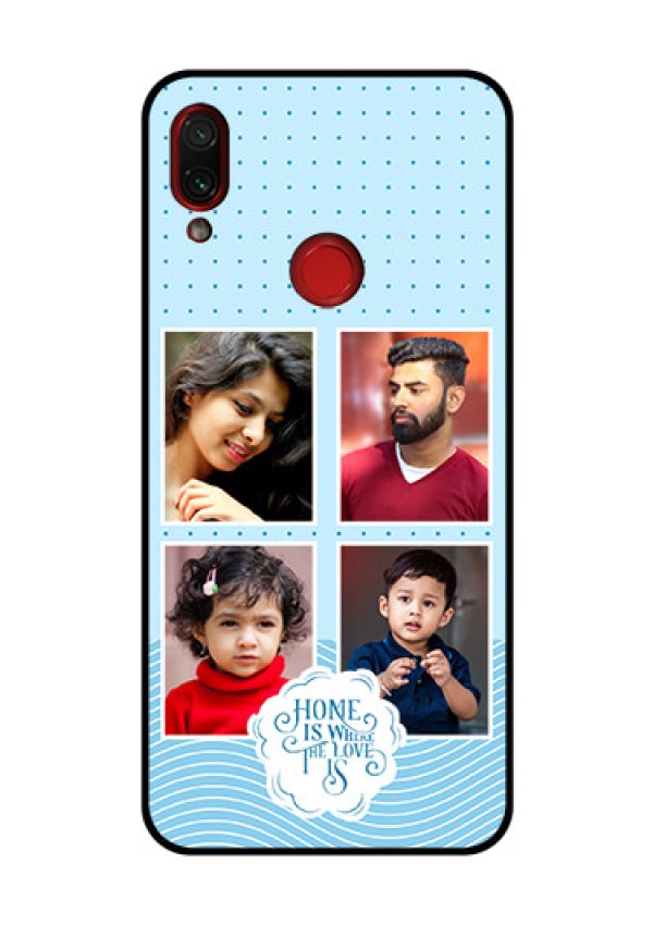 Xiaomi Redmi Note 7 Pro Custom Glass Phone Case - Cute love quote with 4 pic upload Design