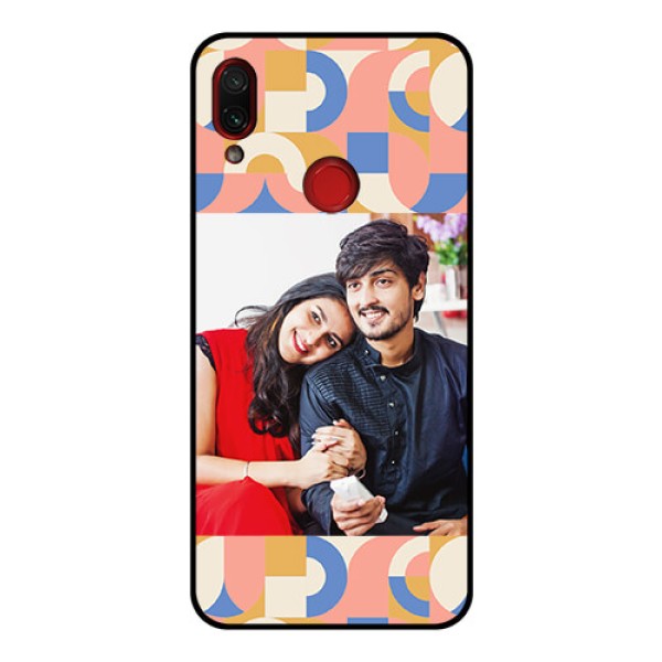 Xiaomi Redmi Note 7 Pro Photo Printing on Glass Case - Semi-circle Maze Pattern Design