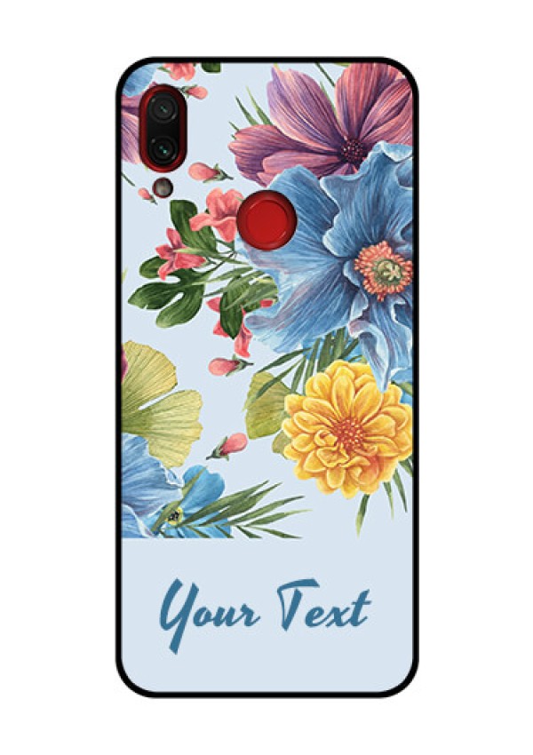 Xiaomi Redmi Note 7 Pro Custom Glass Mobile Case - Stunning Watercolored Flowers Painting Design
