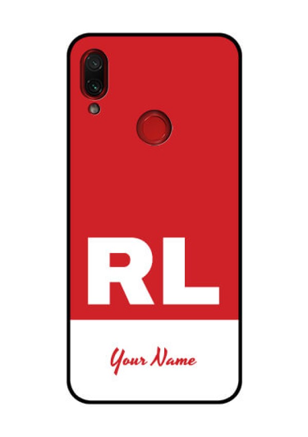 Xiaomi Redmi Note 7 Pro Personalized Glass Phone Case - dual tone custom text Design