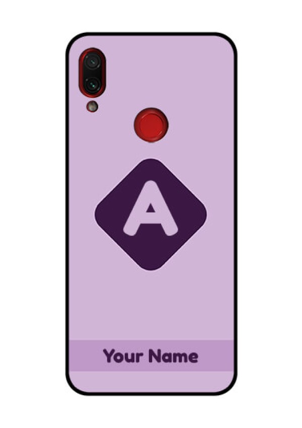 Xiaomi Redmi Note 7 Pro Custom Glass Mobile Case - Custom Letter in curved badge Design
