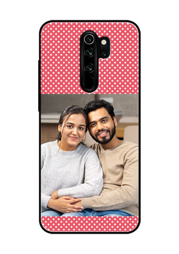 Redmi Note 8 Pro Custom Glass Phone Case  - White Dotted Design