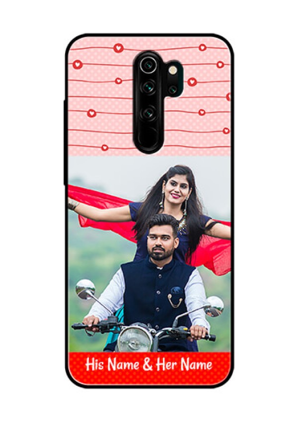 Redmi Note 8 Pro Personalized Glass Phone Case  - Red Pattern Case Design