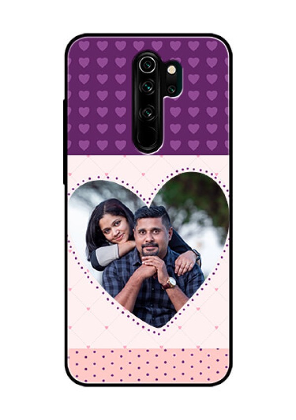 Redmi Note 8 Pro Custom Glass Phone Case  - Violet Love Dots Design