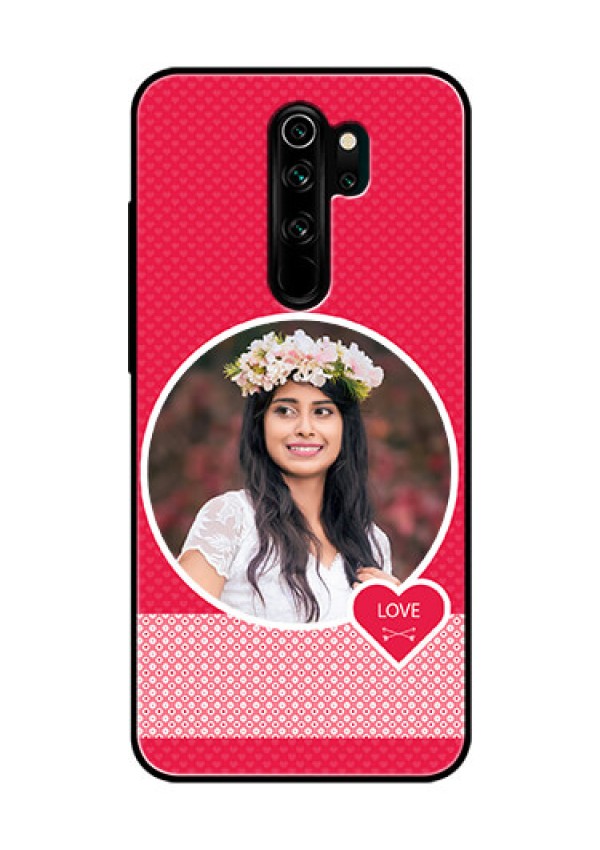 Redmi Note 8 Pro Personalised Glass Phone Case  - Pink Pattern Design