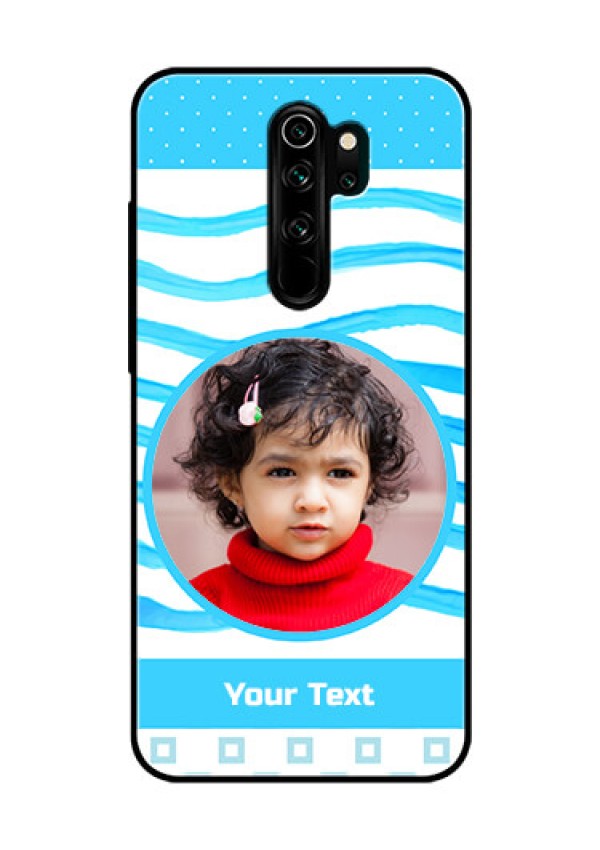 Redmi Note 8 Pro Custom Glass Phone Case  - Simple Blue Case Design
