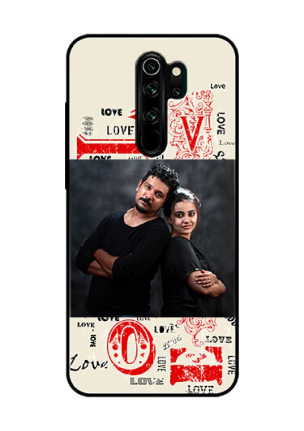 Redmi Note 8 Pro Photo Printing on Glass Case  - Trendy Love Design Case