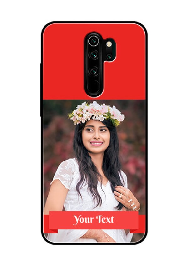 Redmi Note 8 Pro Custom Glass Phone Case  - Simple Red Color Design
