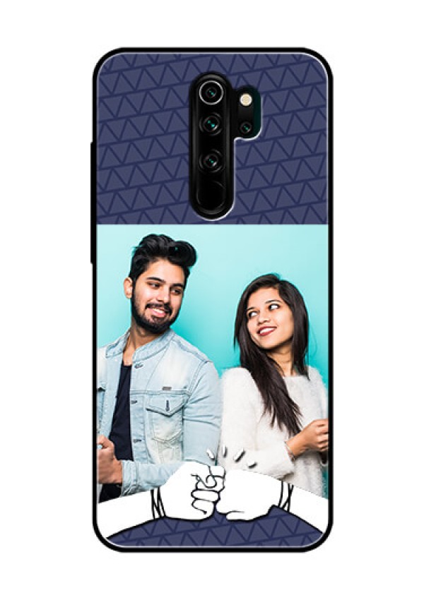 Redmi Note 8 Pro Photo Printing on Glass Case  - with Best Friends Design  