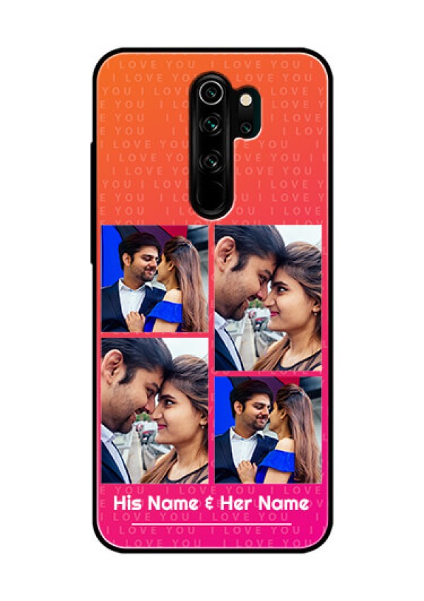 Redmi Note 8 Pro Custom Glass Phone Case  - I Love You Pink Design