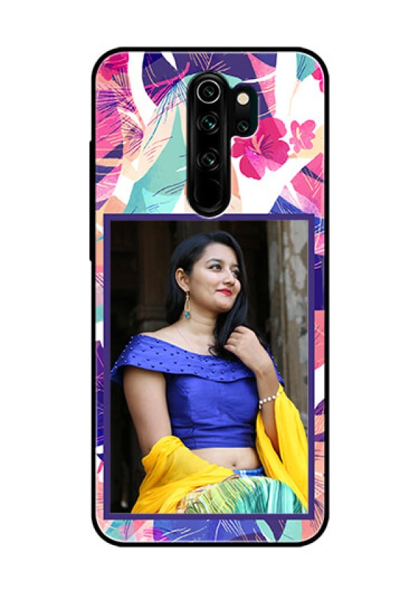 Redmi Note 8 Pro Custom Glass Mobile Case  - Abstract Floral Design