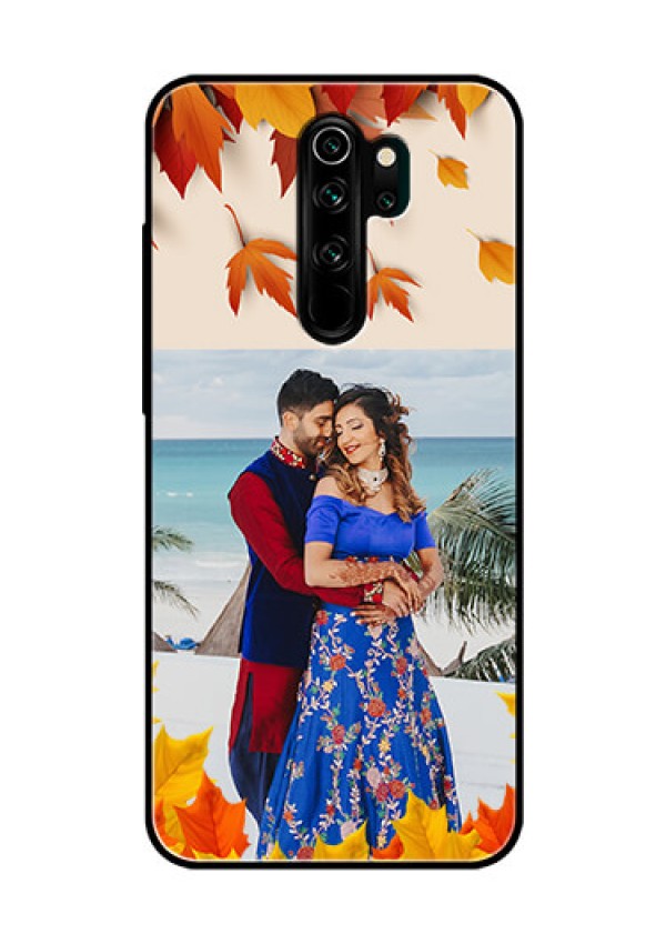 Redmi Note 8 Pro Photo Printing on Glass Case  - Autumn Maple Leaves Design