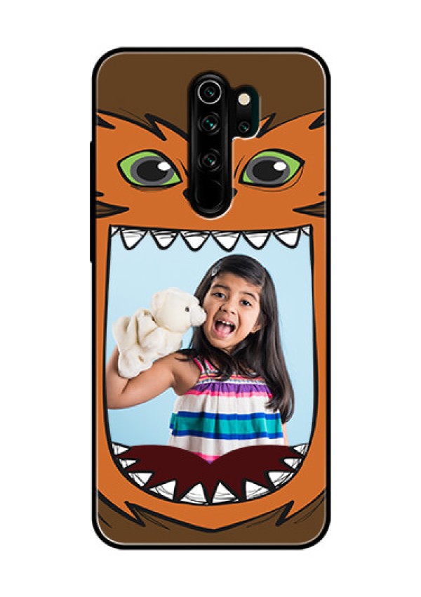 Redmi Note 8 Pro Photo Printing on Glass Case  - Owl Monster Back Case Design