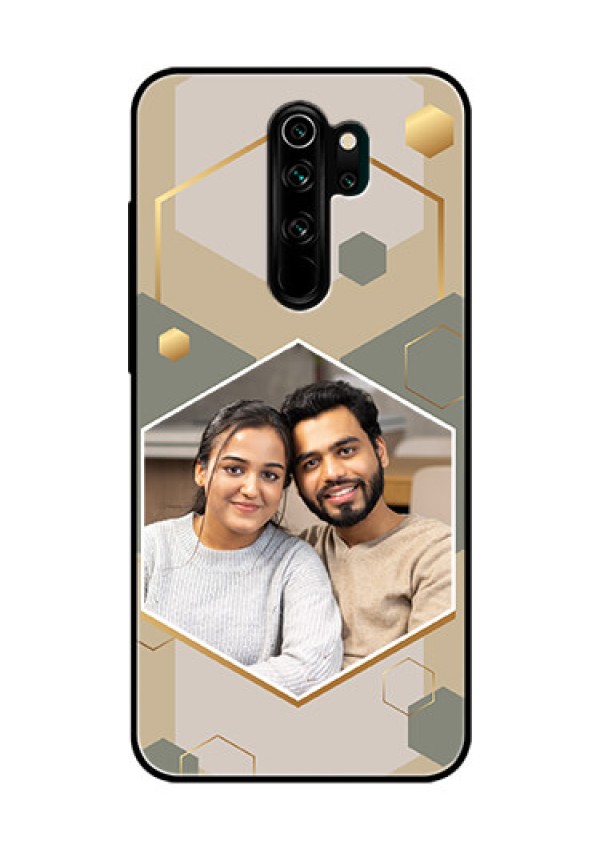 Xiaomi Redmi Note 8 Pro Photo Printing on Glass Case - Stylish Hexagon Pattern Design