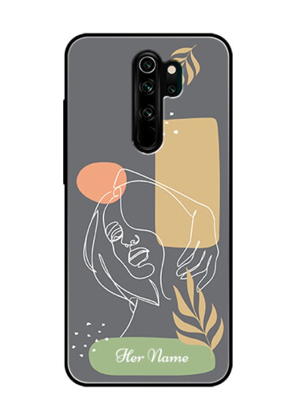 Xiaomi Redmi Note 8 Pro Custom Glass Phone Case - Gazing Woman line art Design