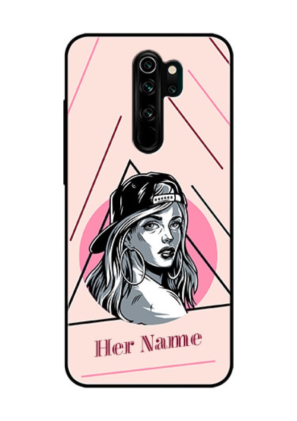 Xiaomi Redmi Note 8 Pro Personalized Glass Phone Case - Rockstar Girl Design
