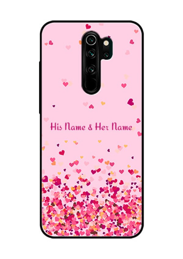 Xiaomi Redmi Note 8 Pro Photo Printing on Glass Case - Floating Hearts Design