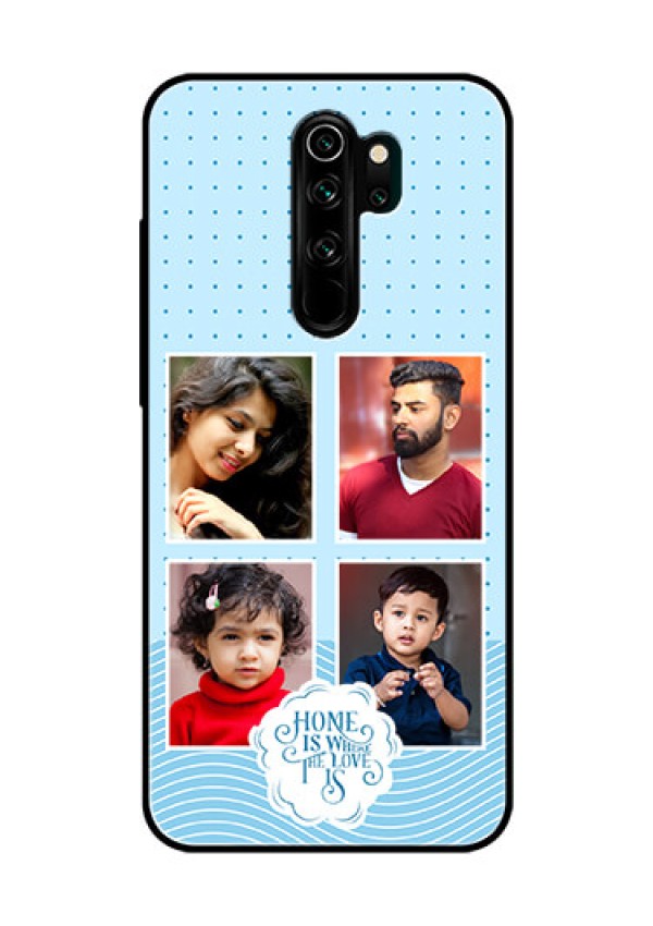 Xiaomi Redmi Note 8 Pro Custom Glass Phone Case - Cute love quote with 4 pic upload Design