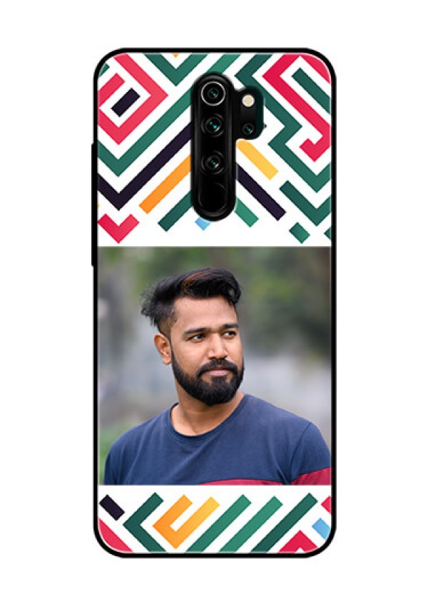Xiaomi Redmi Note 8 Pro Personalized Glass Phone Case - Colorful Maze Pattern Design