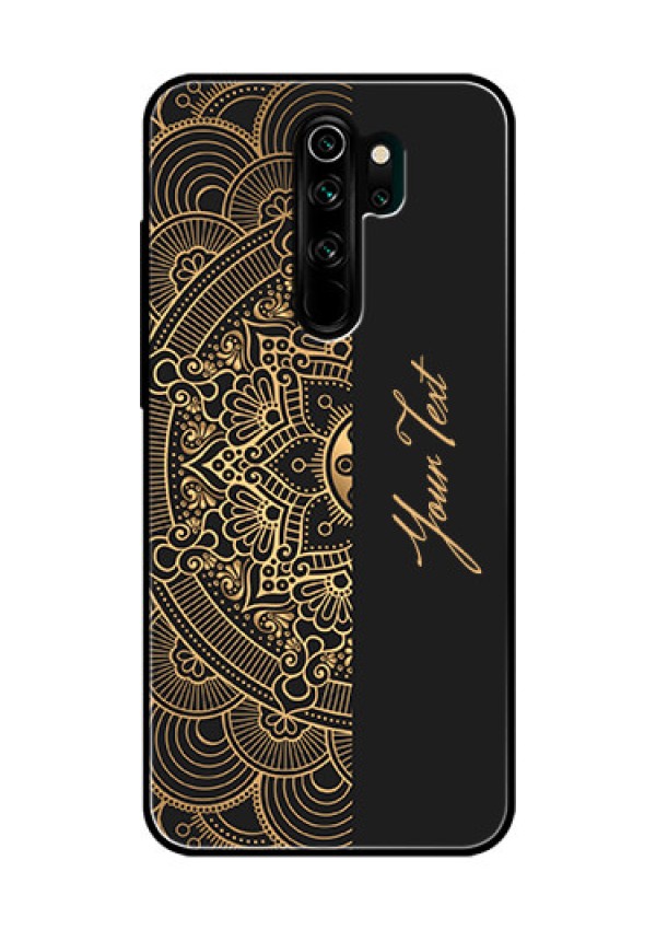 Xiaomi Redmi Note 8 Pro Photo Printing on Glass Case - Mandala art with custom text Design