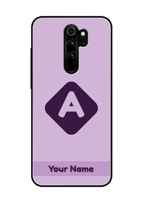Xiaomi Redmi Note 8 Pro Custom Glass Mobile Case - Custom Letter in curved badge Design