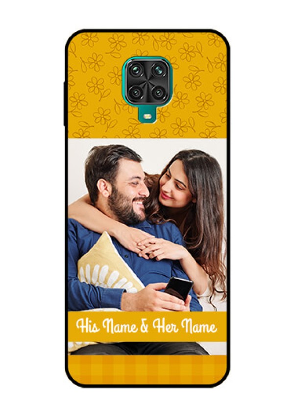 Redmi Note 9 Pro Max Custom Glass Mobile Case  - Yellow Floral Design