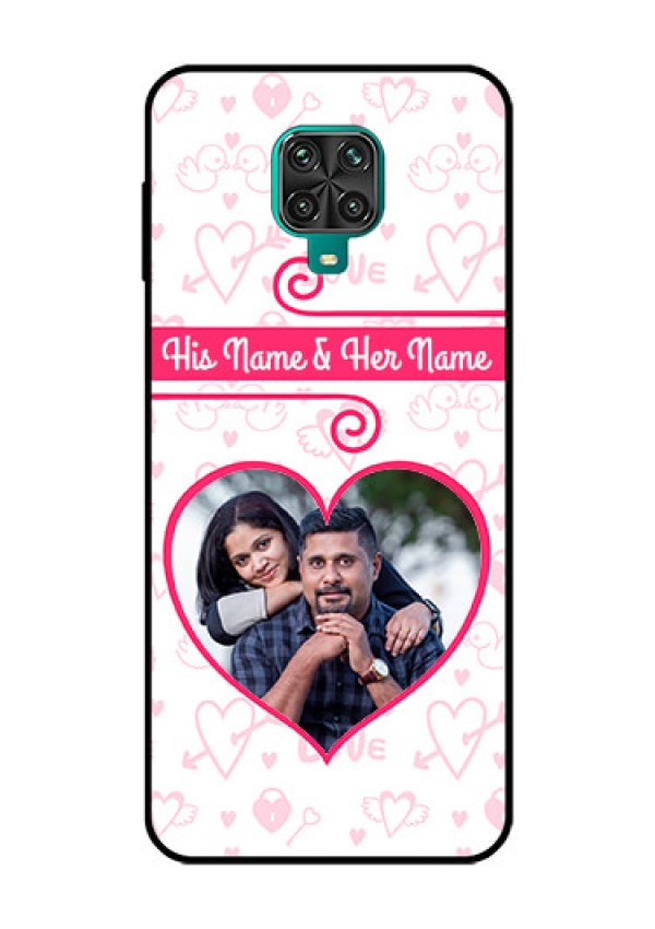 Redmi Note 9 Pro Max Personalized Glass Phone Case  - Heart Shape Love Design