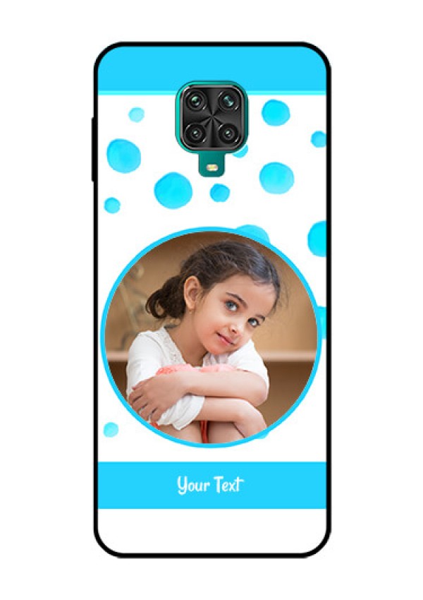 Redmi Note 9 Pro Max Photo Printing on Glass Case  - Blue Bubbles Pattern Design