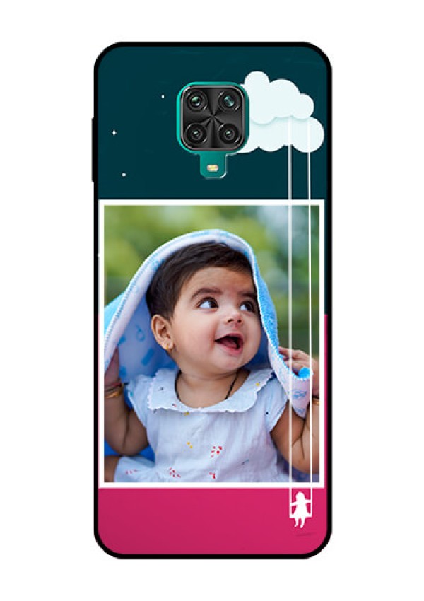 Redmi Note 9 Pro Max Custom Glass Phone Case  - Cute Girl with Cloud Design