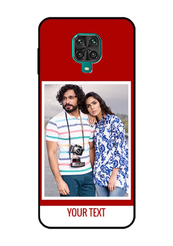 Redmi Note 9 Pro Max Personalized Glass Phone Case  - Simple Red Color Design