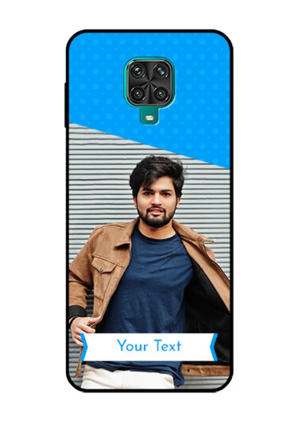 Redmi Note 9 Pro Max Photo Printing on Glass Case  - Simple Blue Color Design