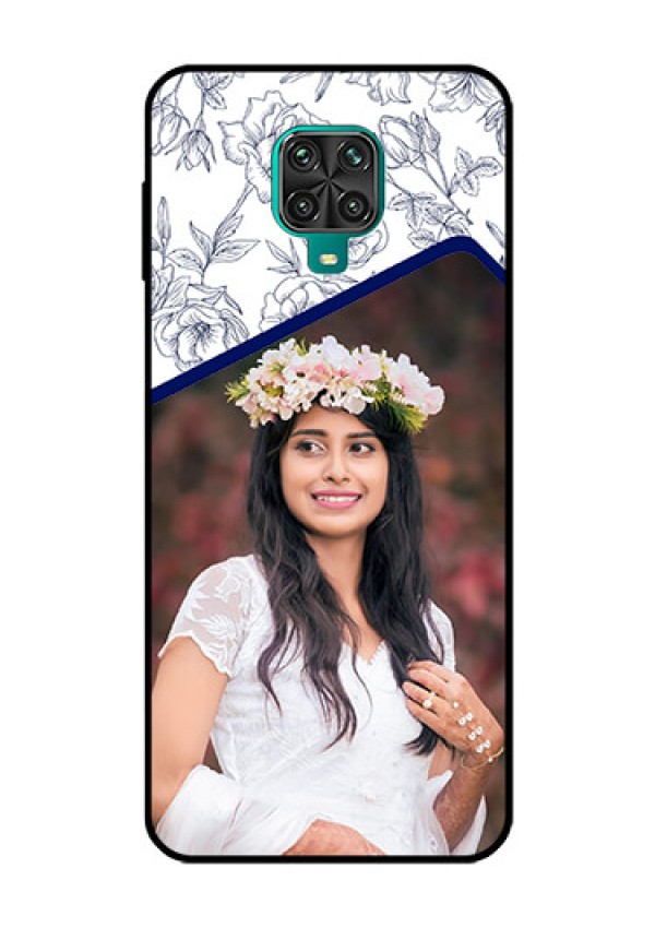 Redmi Note 9 Pro Max Personalized Glass Phone Case  - Premium Floral Design