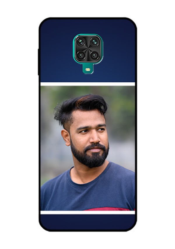 Redmi Note 9 Pro Max Personalized Glass Phone Case  - Simple Royal Blue Design