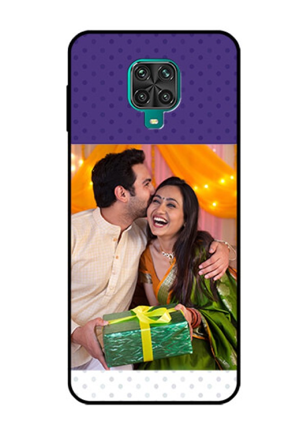 Redmi Note 9 Pro Max Personalized Glass Phone Case  - Violet Pattern Design