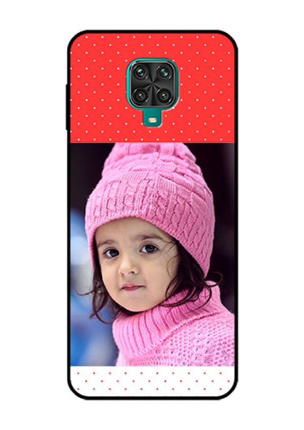 Redmi Note 9 Pro Max Photo Printing on Glass Case  - Red Pattern Design