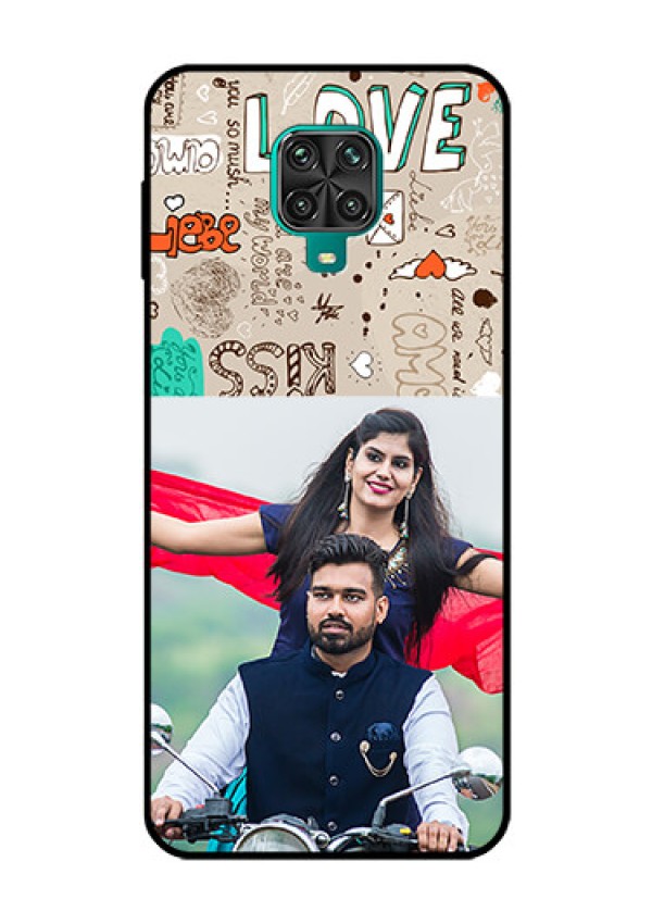 Redmi Note 9 Pro Max Custom Glass Phone Case  - Love Doodle Pattern 