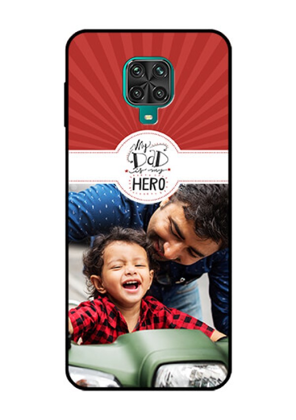 Redmi Note 9 Pro Max Photo Printing on Glass Case  - My Dad Hero Design