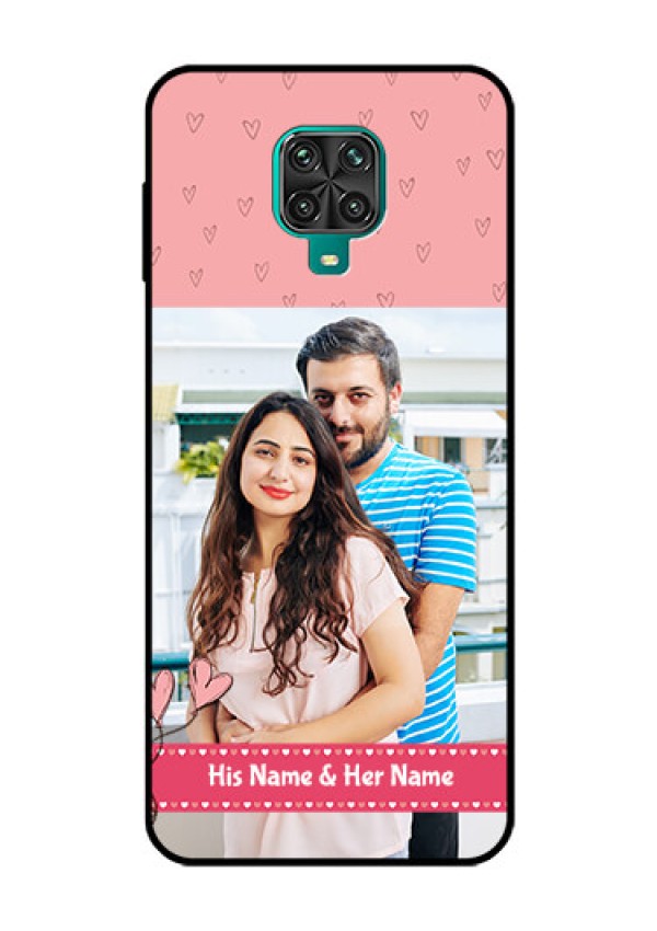 Redmi Note 9 Pro Max Personalized Glass Phone Case  - Love Design Peach Color