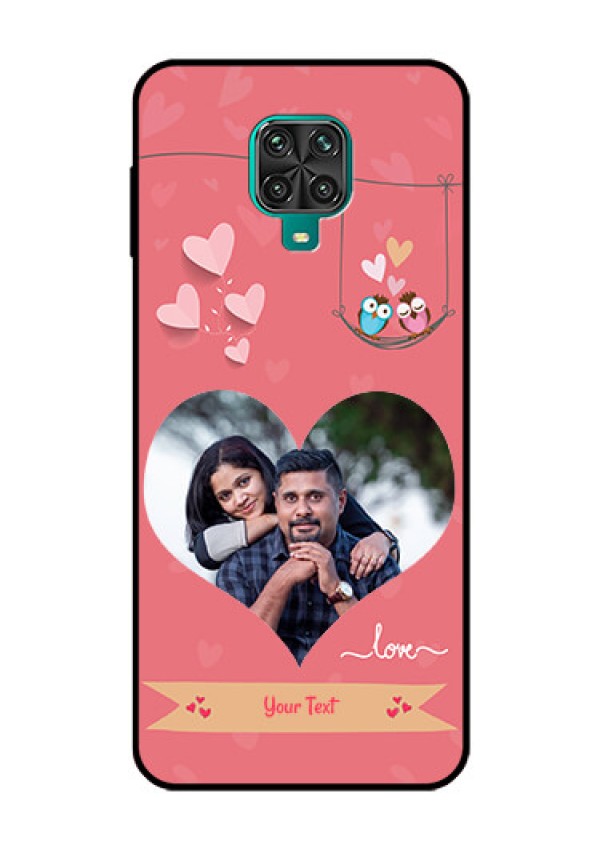 Redmi Note 9 Pro Max Personalized Glass Phone Case  - Peach Color Love Design 