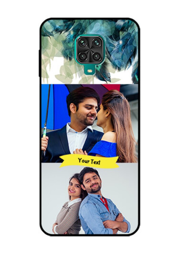 Redmi Note 9 Pro Max Personalized Glass Phone Case  - Image with Boho Peacock Feather Design