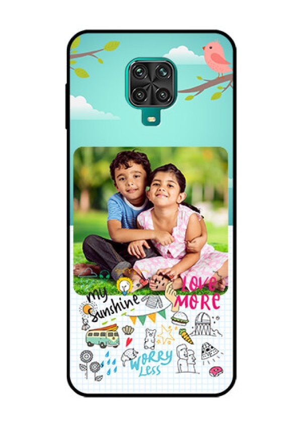 Redmi Note 9 Pro Max Photo Printing on Glass Case  - Doodle love Design