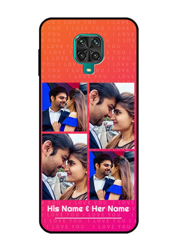 Redmi Note 9 Pro Max Custom Glass Phone Case  - I Love You Pink Design