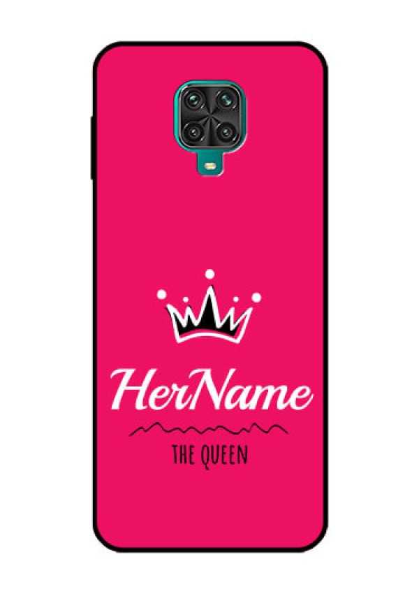 Redmi Note 9 Pro Max Glass Phone Case Queen with Name