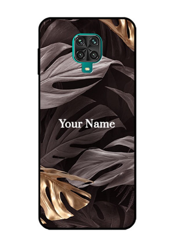 Xiaomi Redmi Note 9 Pro Max Personalised Glass Phone Case - Wild Leaves digital paint Design