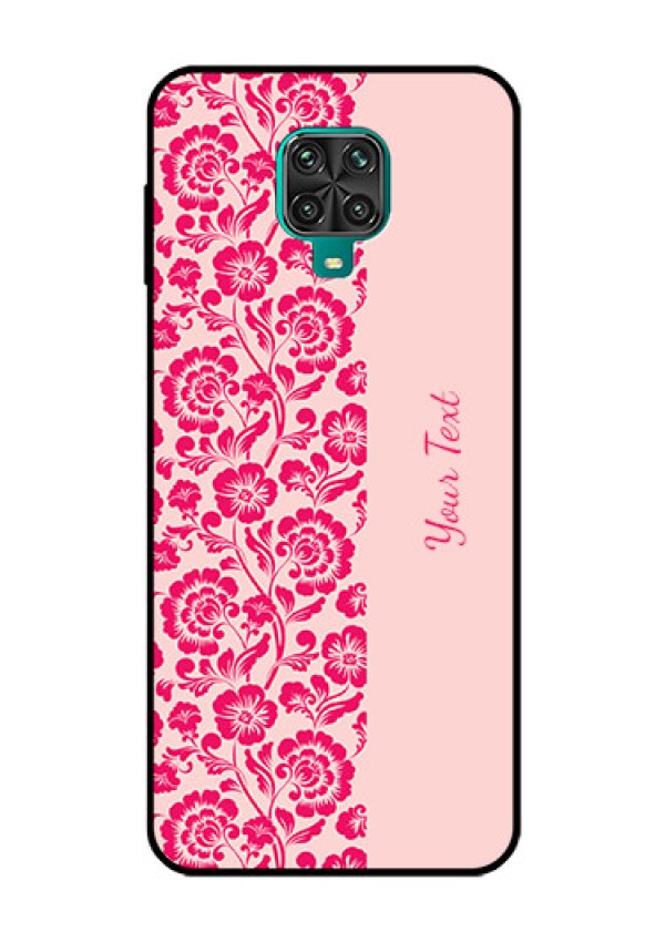Xiaomi Redmi Note 9 Pro Max Custom Glass Phone Case - Attractive Floral Pattern Design