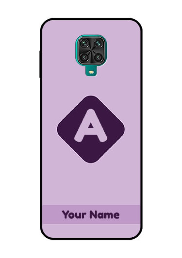 Xiaomi Redmi Note 9 Pro Max Custom Glass Mobile Case - Custom Letter in curved badge Design
