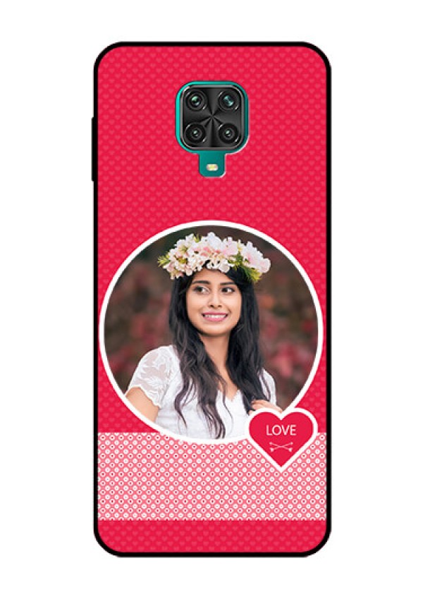 Redmi Note 9 Pro Personalised Glass Phone Case  - Pink Pattern Design