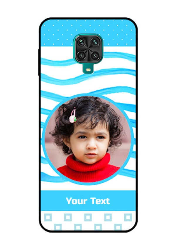 Redmi Note 9 Pro Custom Glass Phone Case  - Simple Blue Case Design